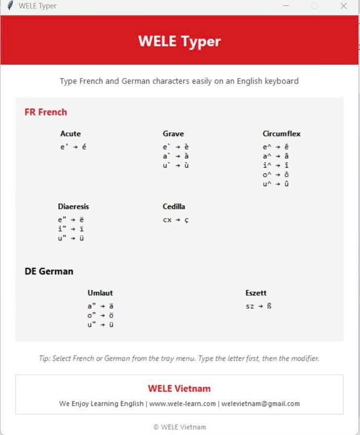 Français et allemand sur clavier QWERTY